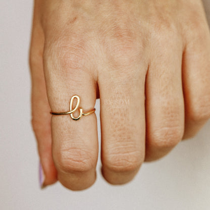 Dainty Initial L Name Ring • Personalized Ring • Stacked Initial Ring • Custom Name Ring • Personalized Gift • BYSDMJEWELS