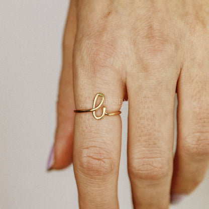 Dainty Initial L Name Ring • Personalized Ring • Stacked Initial Ring • Custom Name Ring • Personalized Gift • BYSDMJEWELS