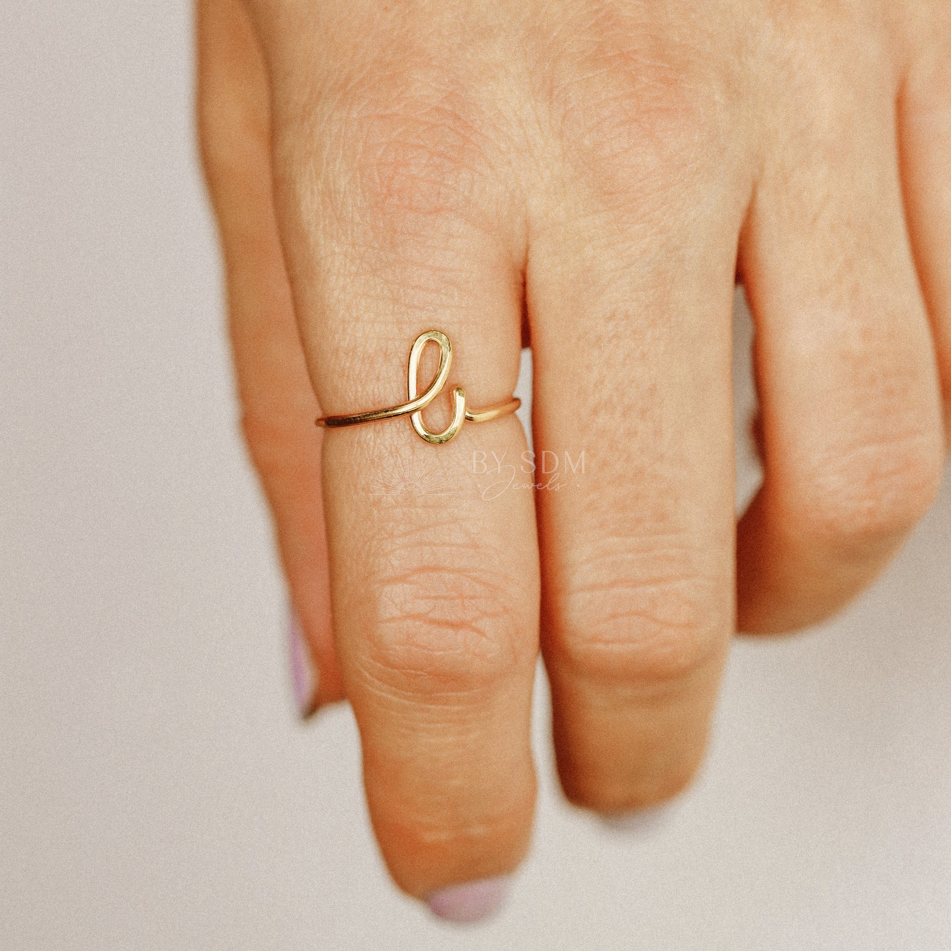 Dainty Initial L Name Ring • Personalized Ring • Stacked Initial Ring • Custom Name Ring • Personalized Gift • BYSDMJEWELS