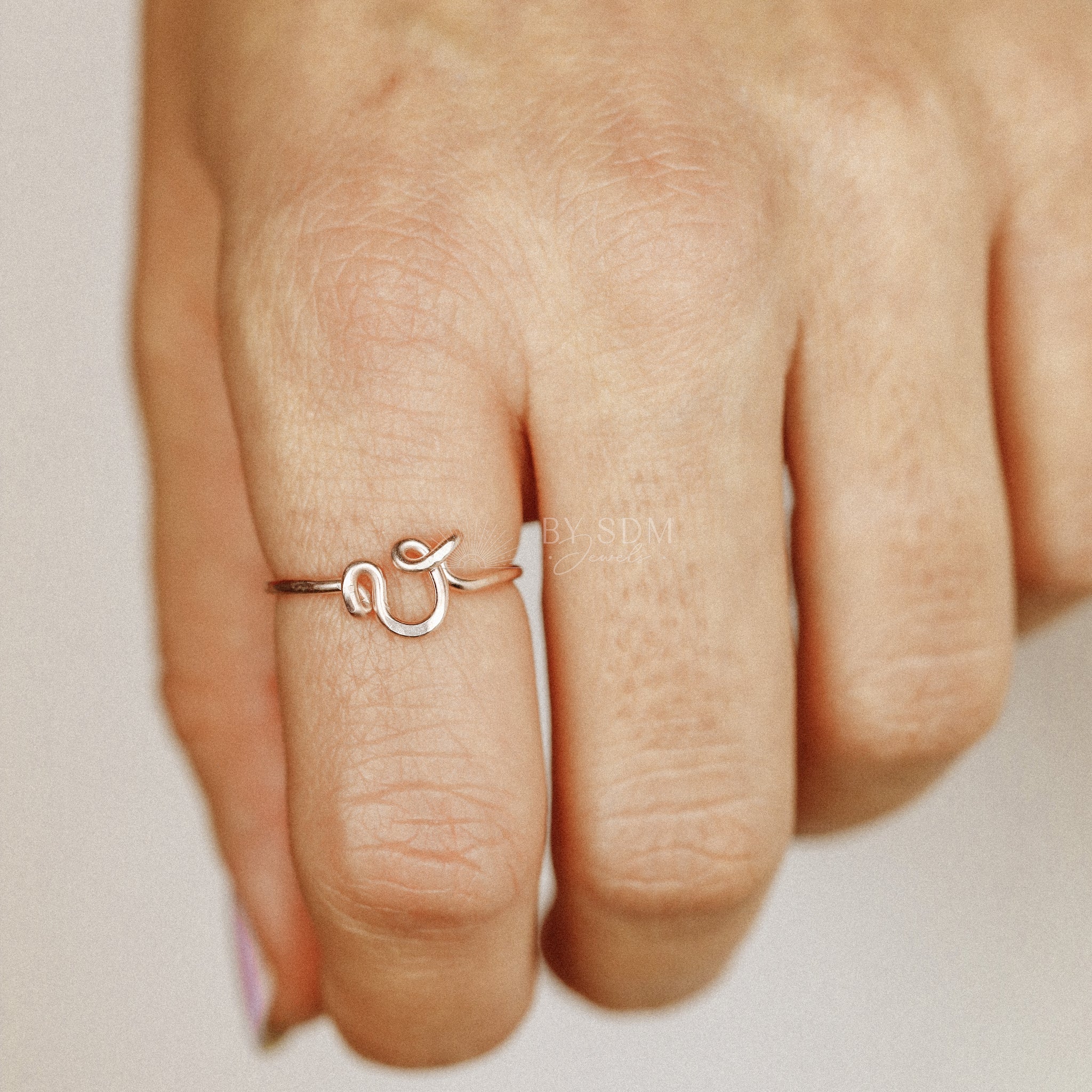 V Letter Ring