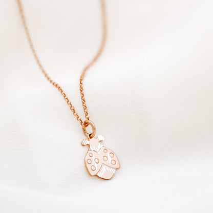 Dainty Ladybug Necklace, Diamond Cut Ladybug Charm, Kids Necklace, Gift Idea for Her, Christmas Present, Holiday Gift, Gold Silver Rose Gold