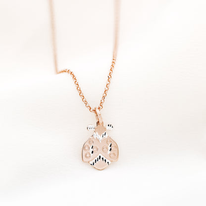 Dainty Ladybug Necklace, Diamond Cut Ladybug Charm, Kids Necklace, Gift Idea for Her, Christmas Present, Holiday Gift, Gold Silver Rose Gold