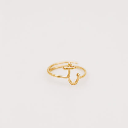 Lowercase Cursive Letter A Ring