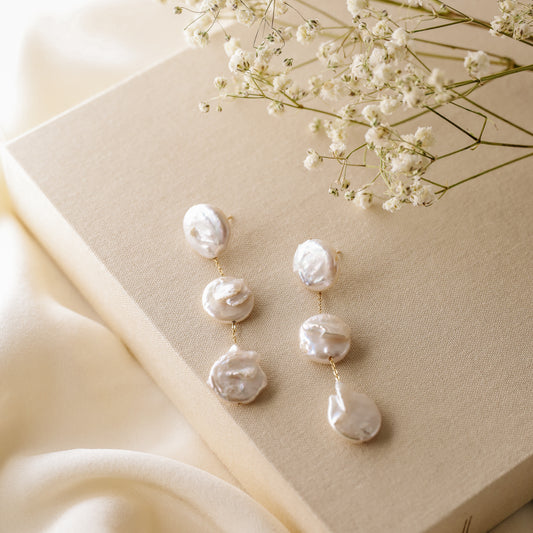 Pearl Earrings Drop Bridal Earrings Pearl Wedding Earrings Long Pearl Earrings Gold Bridal Jewelry Dangle Pearl Earrings Mother's Day Gift