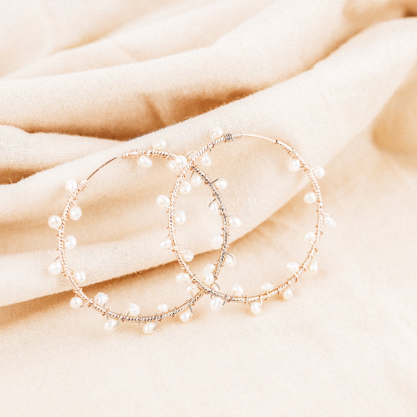Dainty Pearl Hoop Earrings • Freshwater Pearl Earrings • Silver • Gold • Rose Gold • BYSDMJEWELS