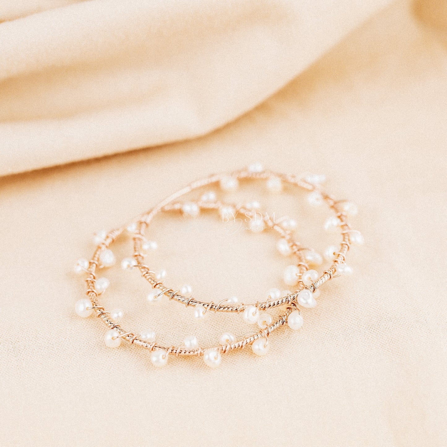 Dainty Pearl Hoop Earrings • Freshwater Pearl Earrings • Silver • Gold • Rose Gold • BYSDMJEWELS