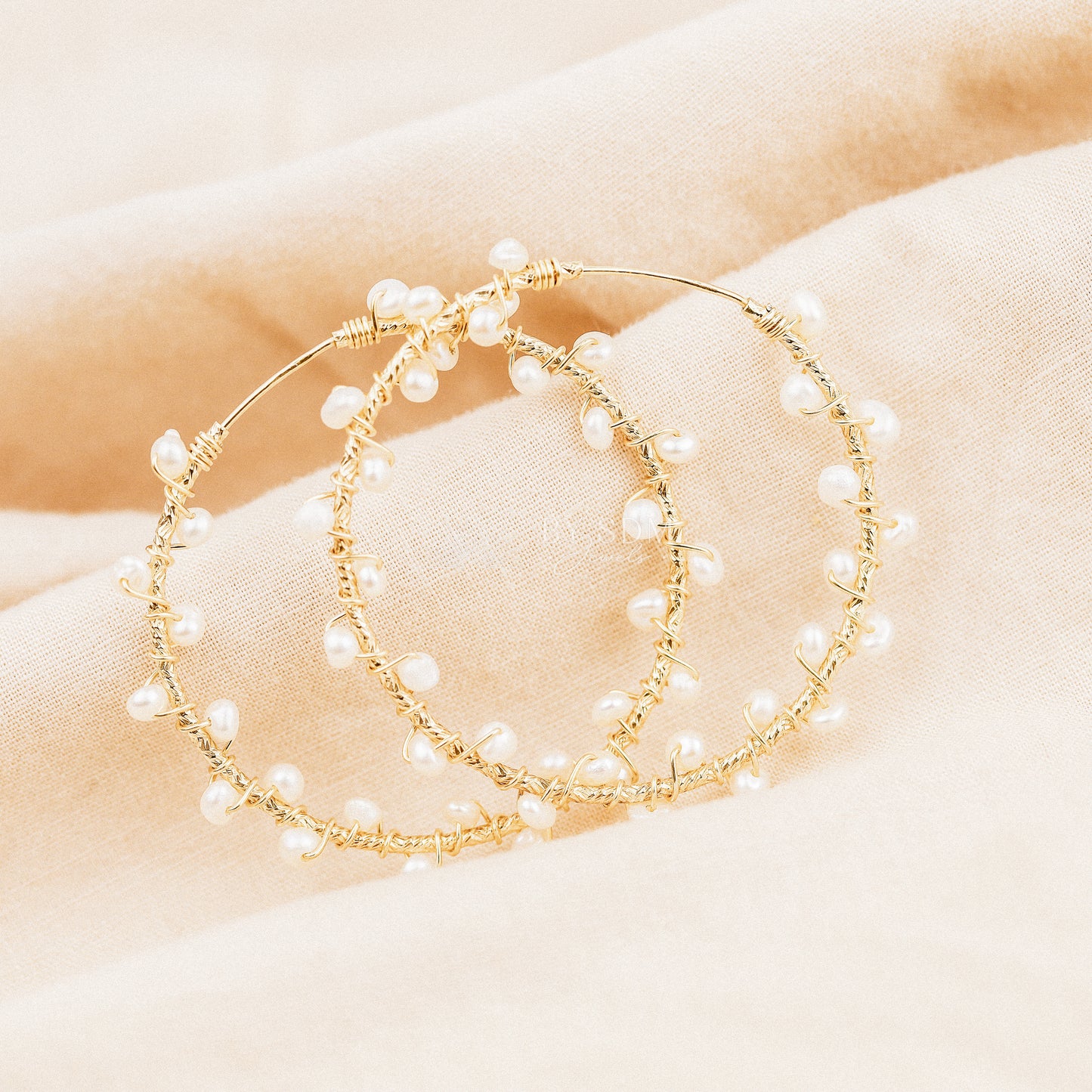 Dainty Pearl Hoop Earrings • Freshwater Pearl Earrings • Silver • Gold • Rose Gold • BYSDMJEWELS