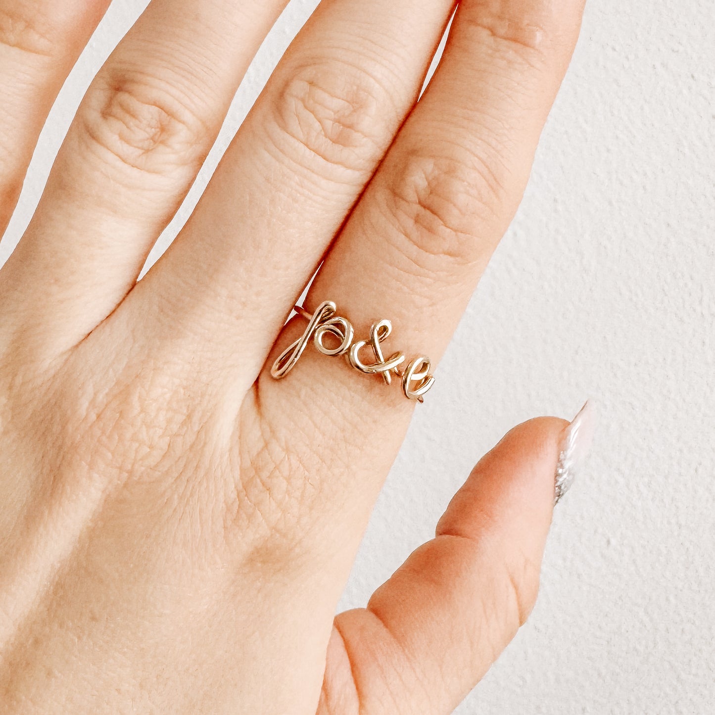 custom two letter ring minimalist personalized initials jewelry
