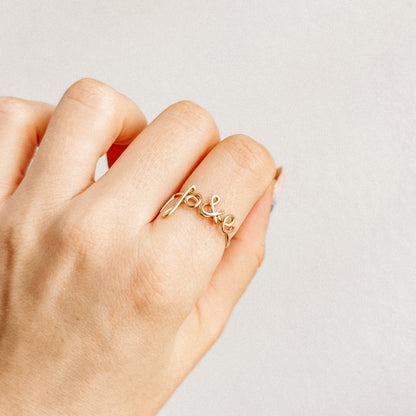 personalized initials ring handmade adjustable delicate wire ring