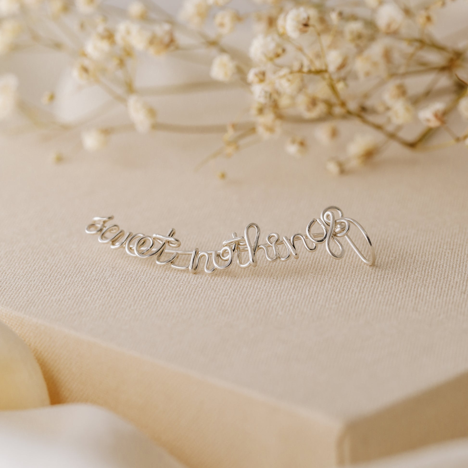 Personalized Sterling Silver Ear Climber Earrings: Custom Ear Cuff