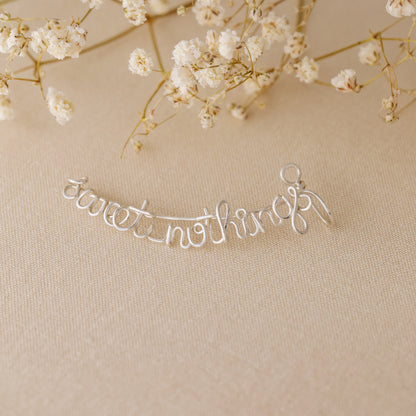 Personalized Sterling Silver Ear Climber Earrings: Custom Ear Cuff