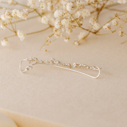 Personalized Sterling Silver Ear Climber Earrings: Custom Ear Cuff