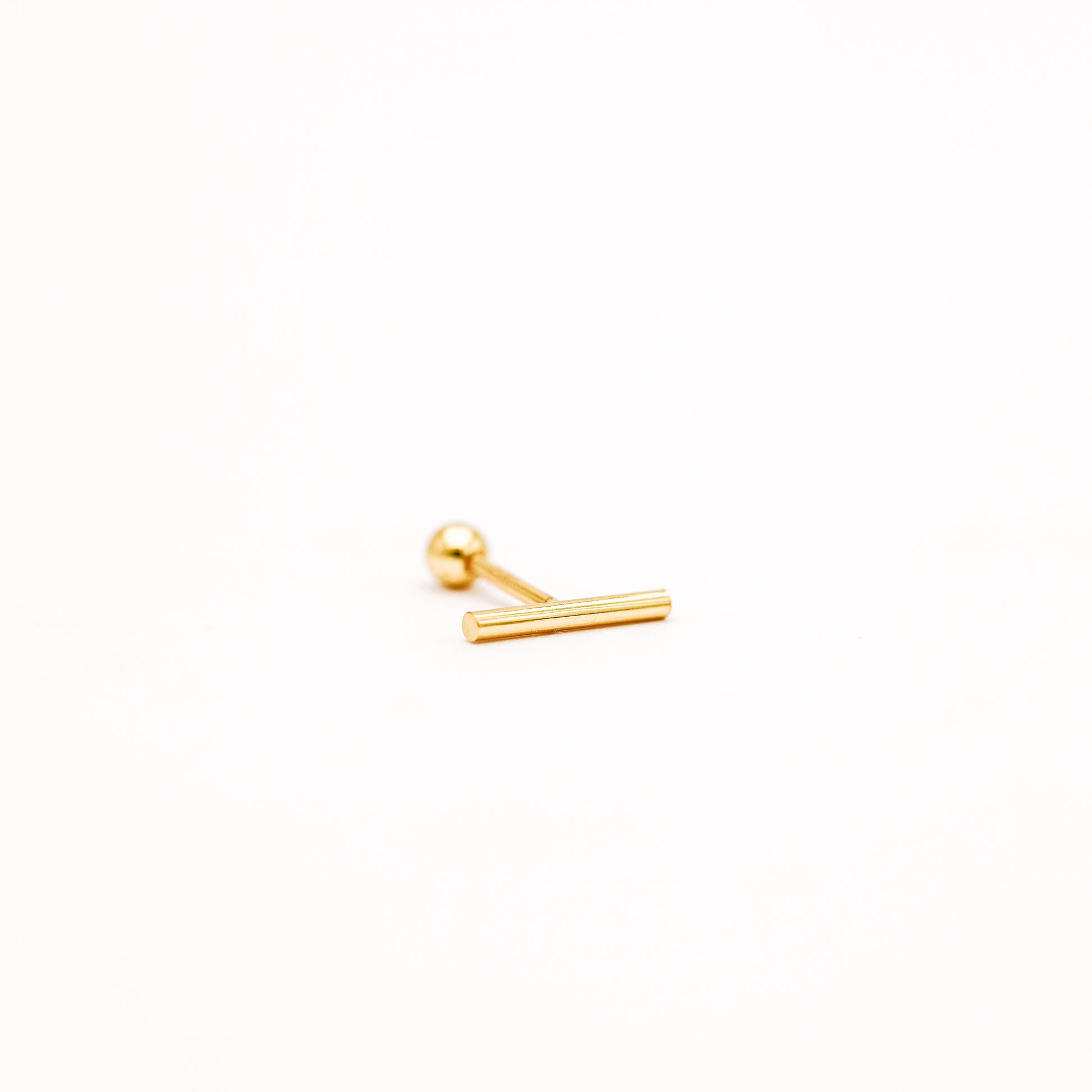 Bar Screw Back Earrings • Stick Piercing Earrings • Gold • Silver