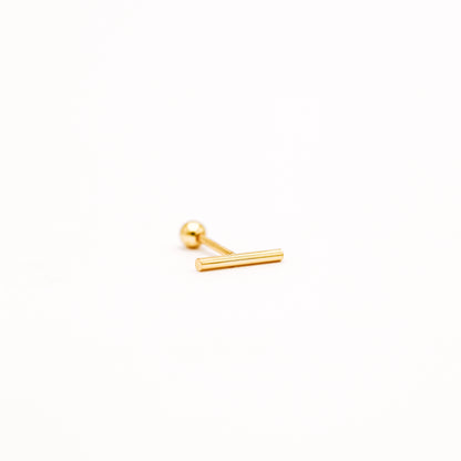 Bar Screw Back Earrings • Stick Piercing Earrings • Gold • Silver