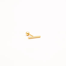 Load image into Gallery viewer, Bar Screw Back Earrings • Stick Piercing Earrings • Gold • Silver
