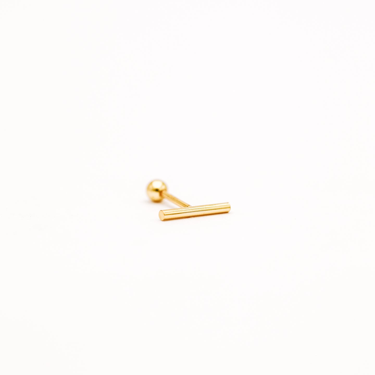 Bar Screw Back Earrings • Stick Piercing Earrings • Gold • Silver