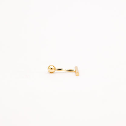 Bar Screw Back Earrings • Stick Piercing Earrings • Gold • Silver