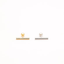 Load image into Gallery viewer, Bar Screw Back Earrings • Stick Piercing Earrings • Gold • Silver
