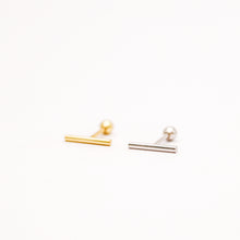 Load image into Gallery viewer, Bar Screw Back Earrings • Stick Piercing Earrings • Gold • Silver

