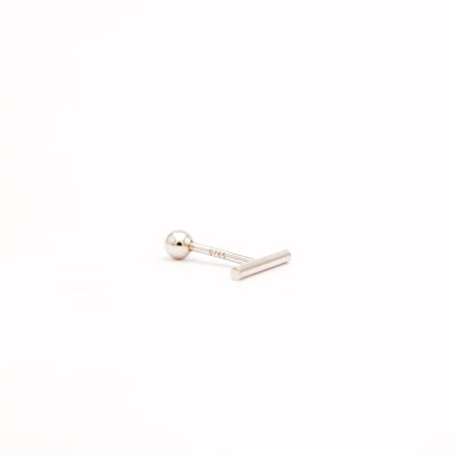 Bar Screw Back Earrings • Stick Piercing Earrings • Gold • Silver