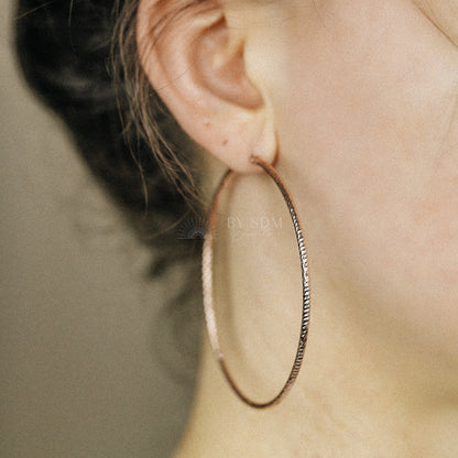 Thin Gold Hoop Earrings Large Hoop Earrings Diamond Cut Dainty Hoop Earrings Textured Hoops Minimalist Hoop Earrings Minimal Hoop Earrings