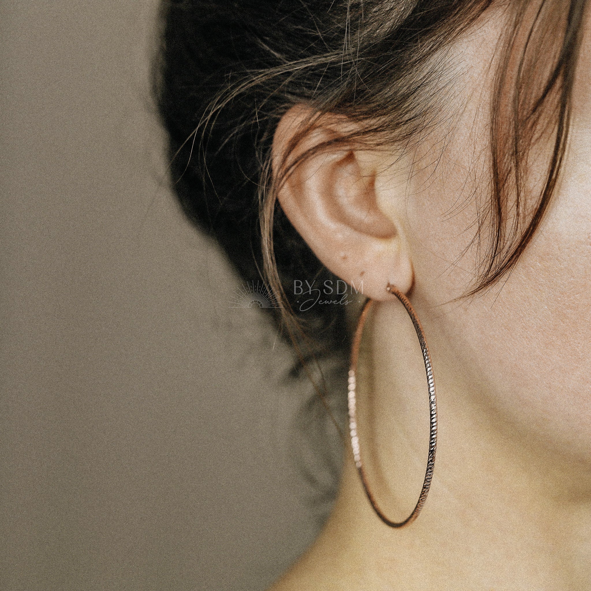 Diamond Hoop Earrings 40mm (34136) – Dana's Goldsmithing