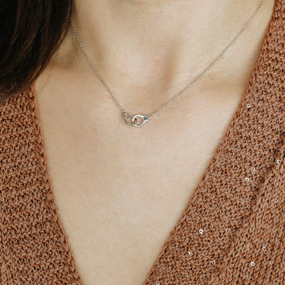 Freedom Handcuff Necklace • Dainty Eternity Necklace • Sterling Silver • BYSDMJEWELS