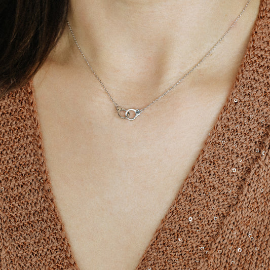 Freedom Handcuff Necklace • Dainty Eternity Necklace • Sterling Silver • BYSDMJEWELS