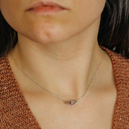 Freedom Handcuff Necklace • Dainty Eternity Necklace • Sterling Silver • BYSDMJEWELS