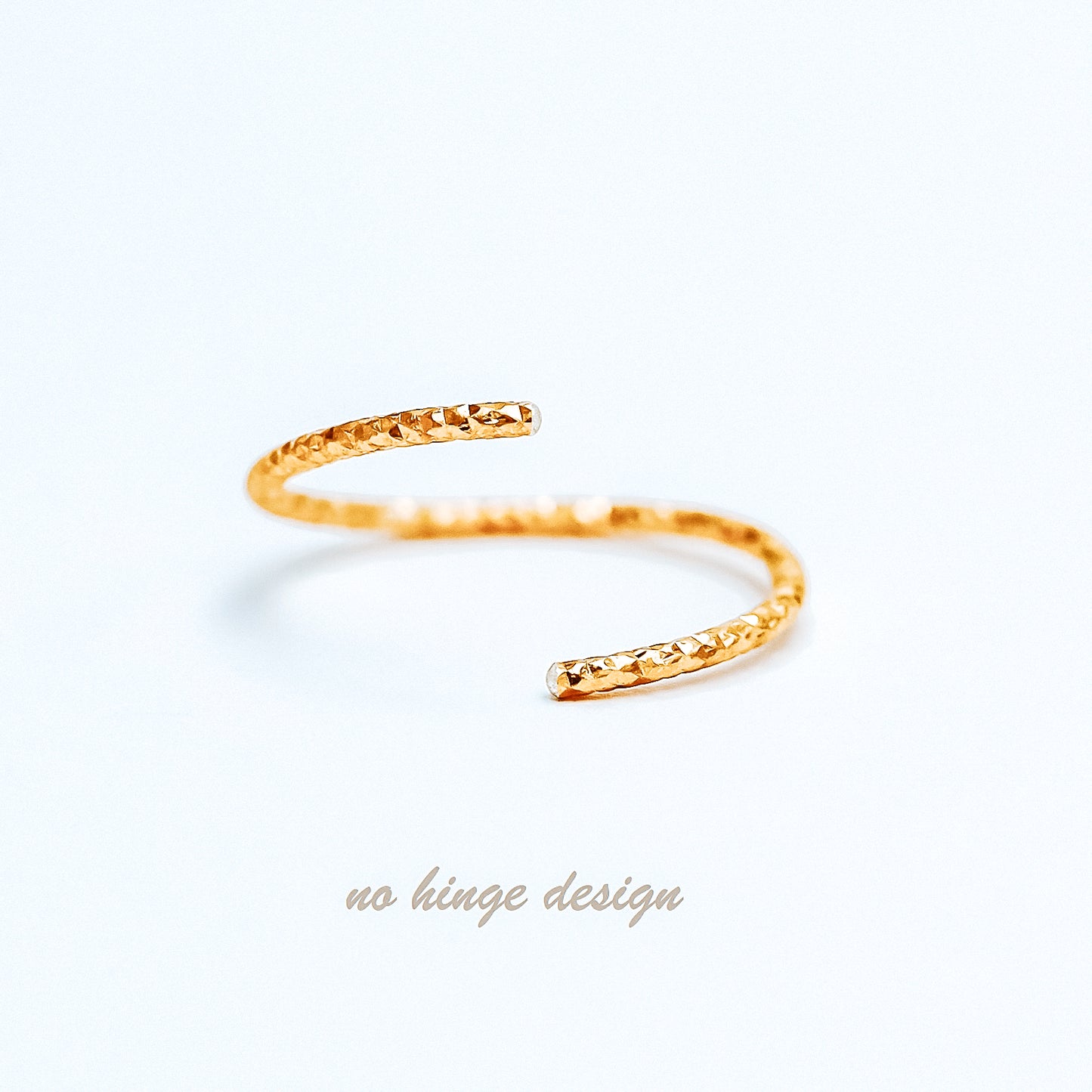 Diamond Cut Helix Hoop - Tiny Cartilage Earring - Endless Ring Hoops