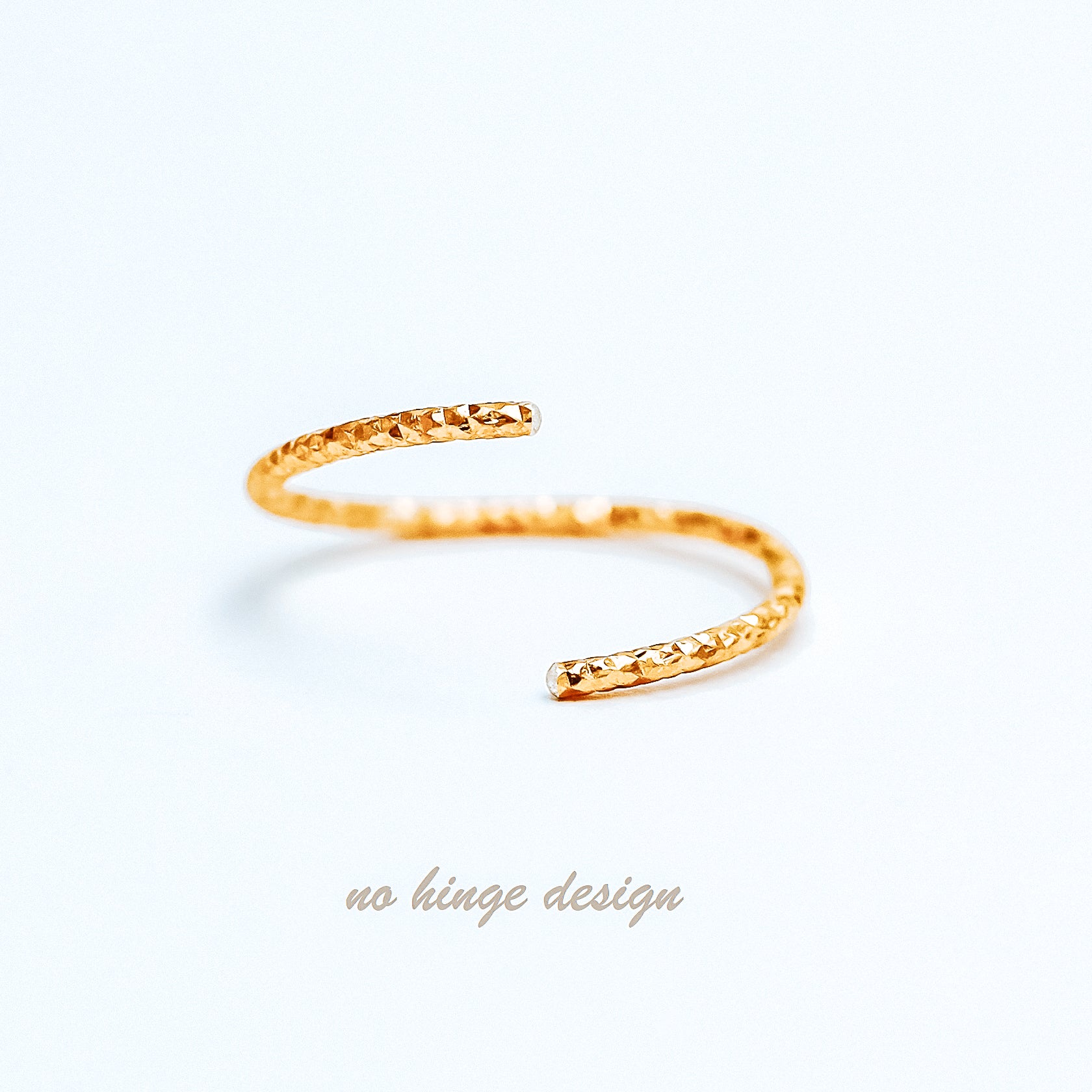 Diamond Cut Helix Hoop - Tiny Cartilage Earring - Endless Ring Hoops