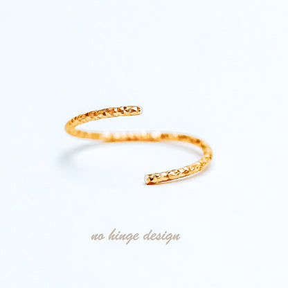 Diamond Cut Helix Hoop - Tiny Cartilage Earring - Endless Ring Hoops