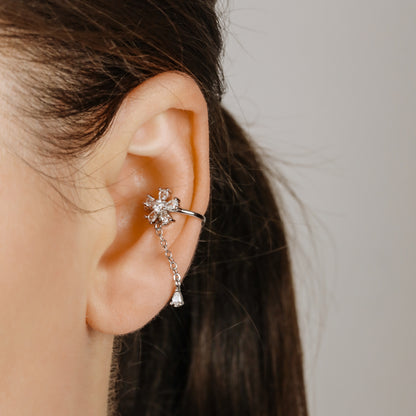 CZ Flower Conch Ear Cuff