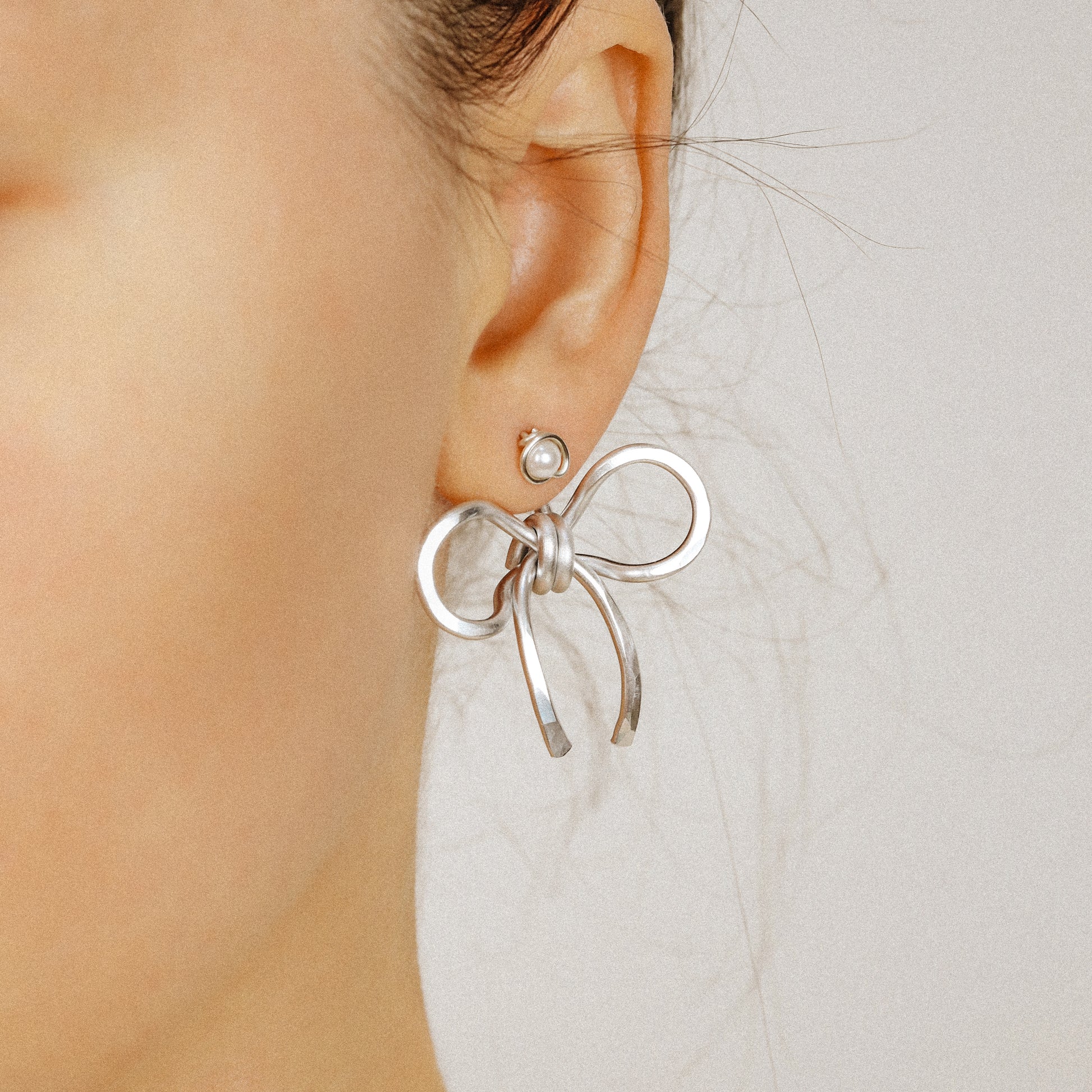 Bow Earring Jackets – Sterling Silver Studs, Lightweight Statement Jewelry