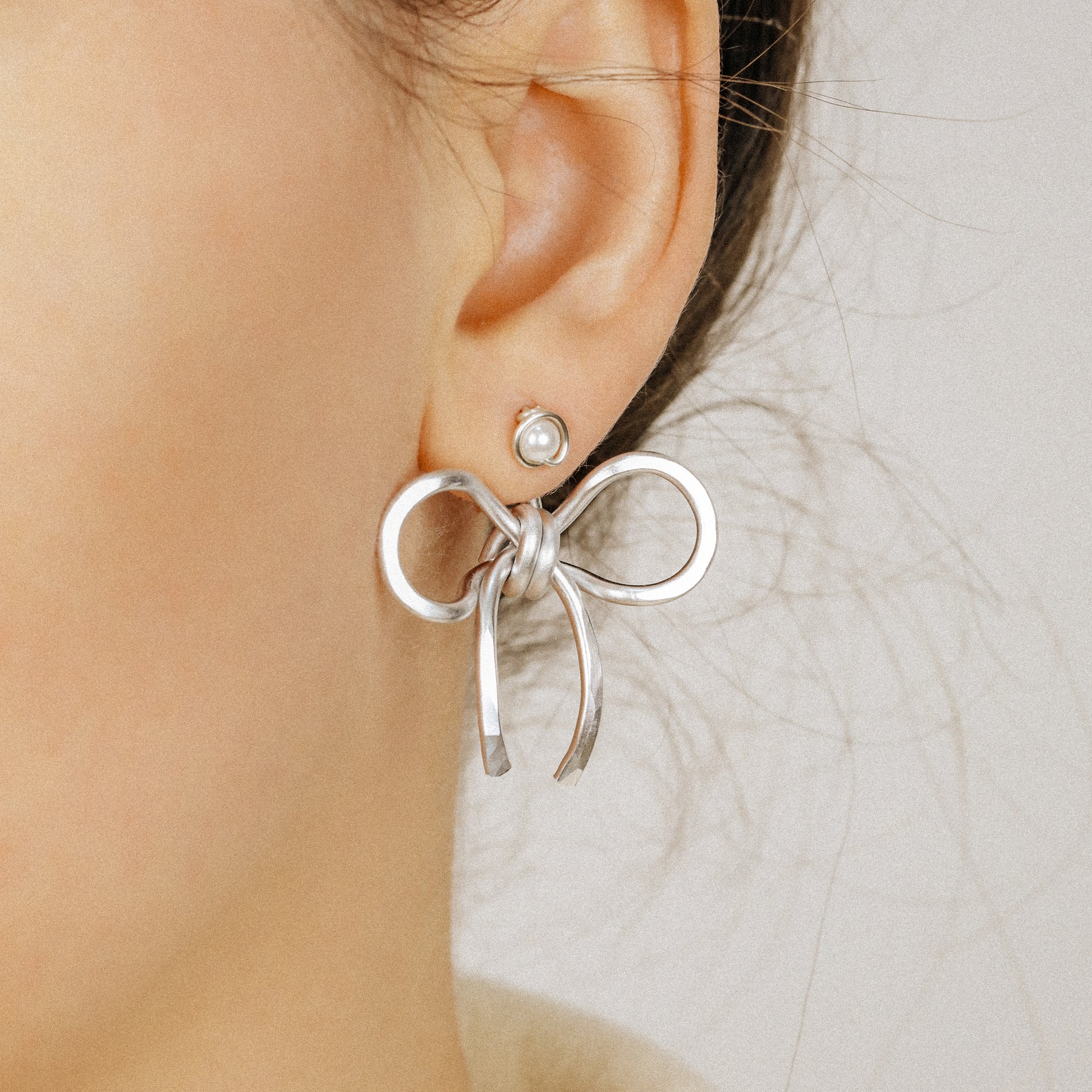 Bow Earring Jackets – Sterling Silver Studs, Lightweight Statement Jewelry