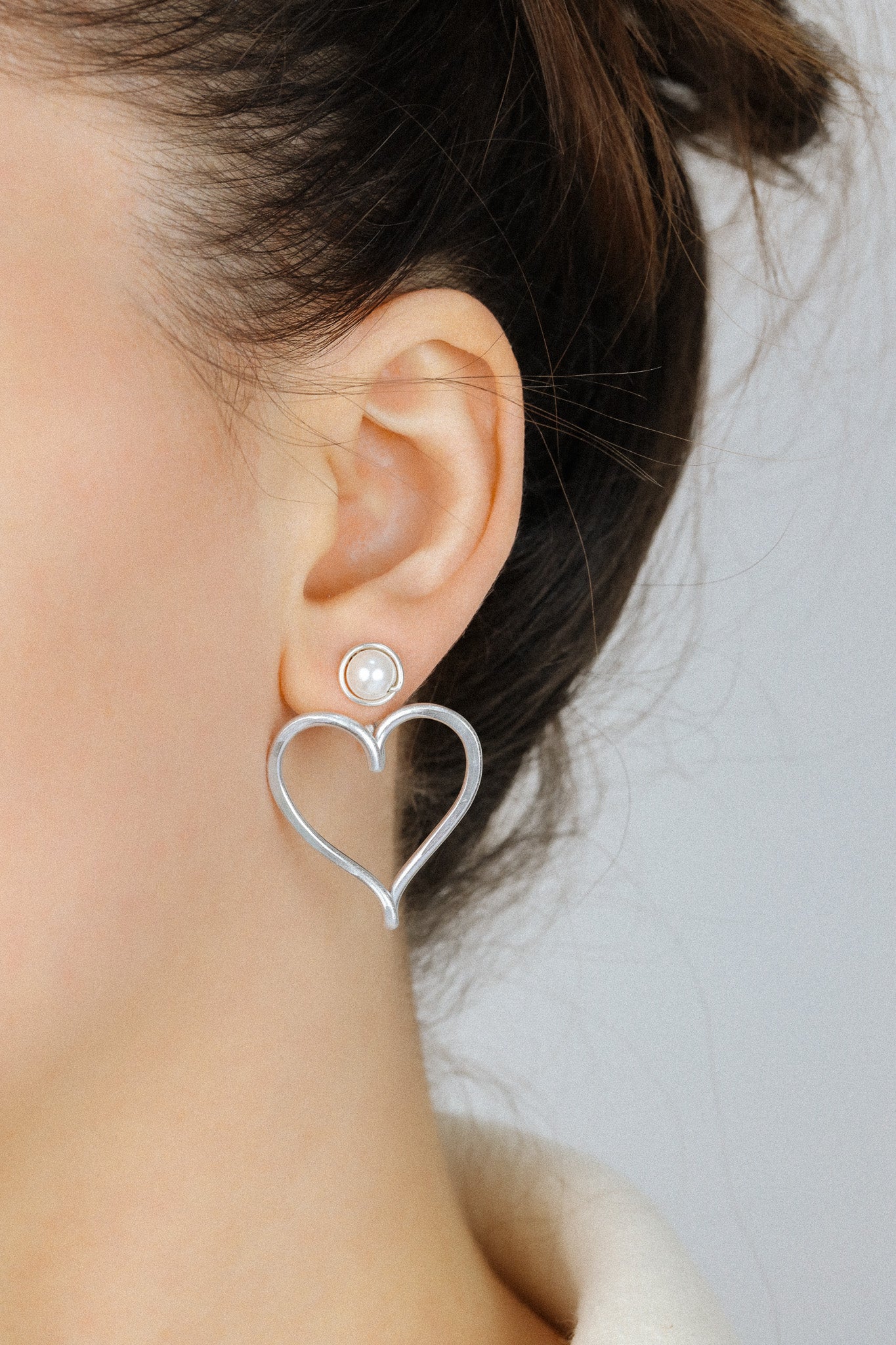 Open Heart Earring Jackets - Heart Front Back Earrings with Dainty Studs - BySDM Jewels