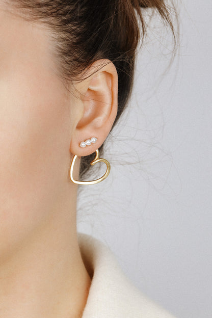 Heart Earring Jackets • Handmade Mix & Match Jewelry • Minimalist Earrings • BySDM Jewels