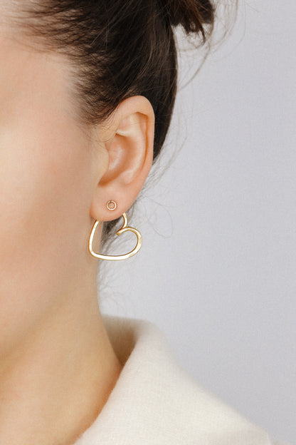 Heart Earring Jackets • Handmade Mix & Match Jewelry • Minimalist Earrings • BySDM Jewels