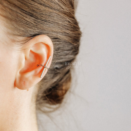 Gold Ear Cuff • Cartilage Ear Bar • No Pierce Ear Cuff • Ear Climber Bar • Cartilage Ear Cuff • Silver Ear Bar • Conch Minimalist Ear Cuff