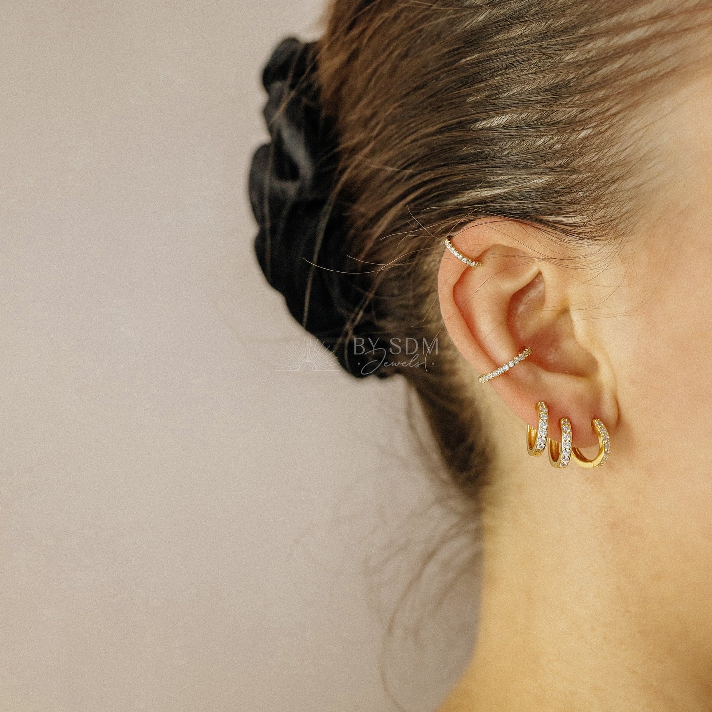 Simple CZ Ear Cuff • No Piercing is Needed, Gold, Silver • BYSDMJEWELS