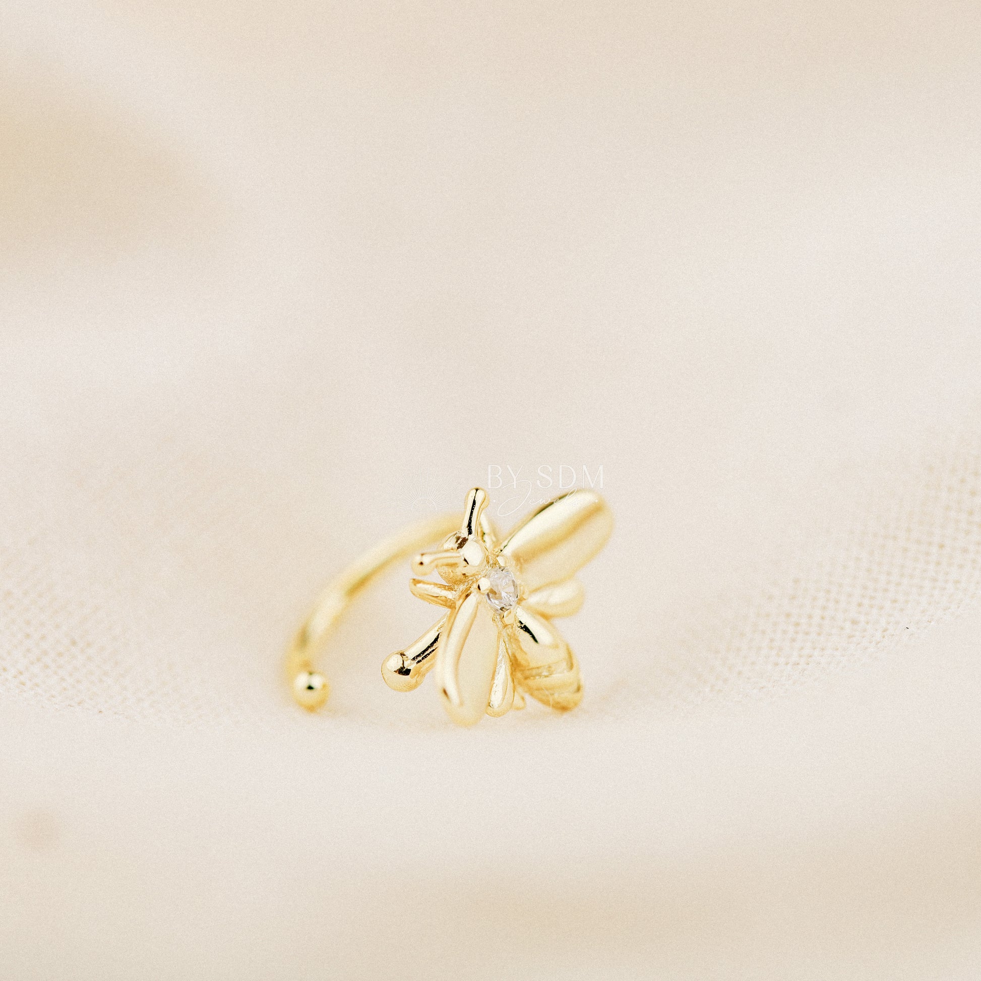 Gold Bee Ear Cuff • Honey Bee Earrings • BYSDMJEWELS