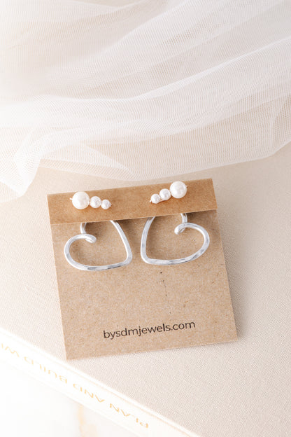 Heart Earring Jackets • Handmade Mix & Match Jewelry • Minimalist Earrings • BySDM Jewels