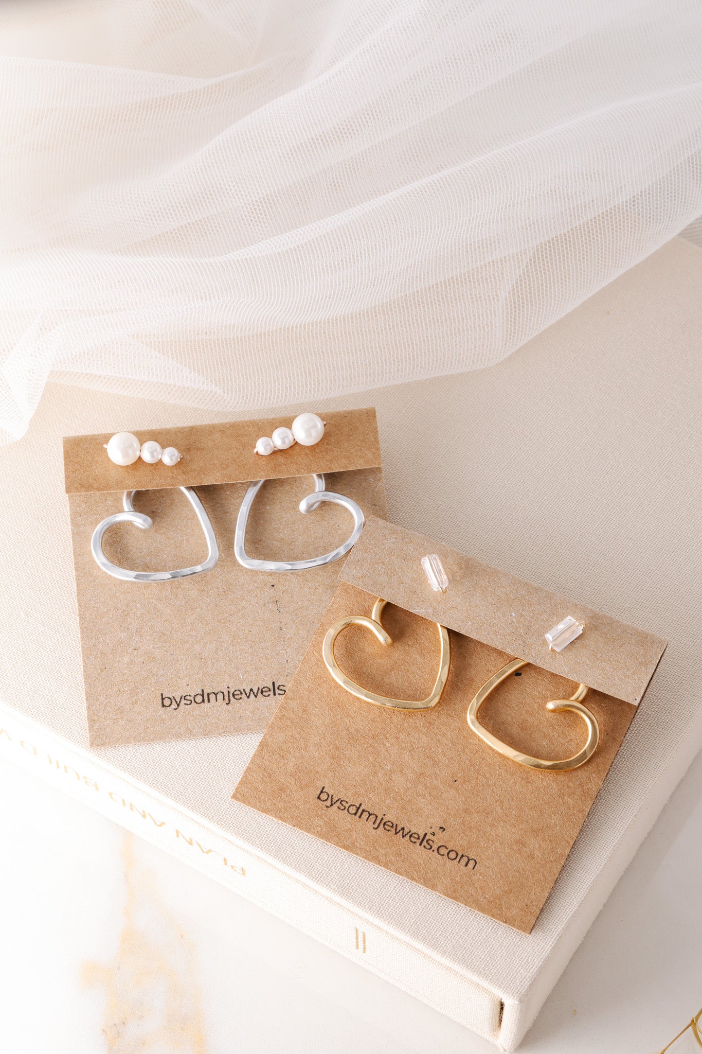 Heart Earring Jackets • Handmade Mix & Match Jewelry • Minimalist Earrings • BySDM Jewels