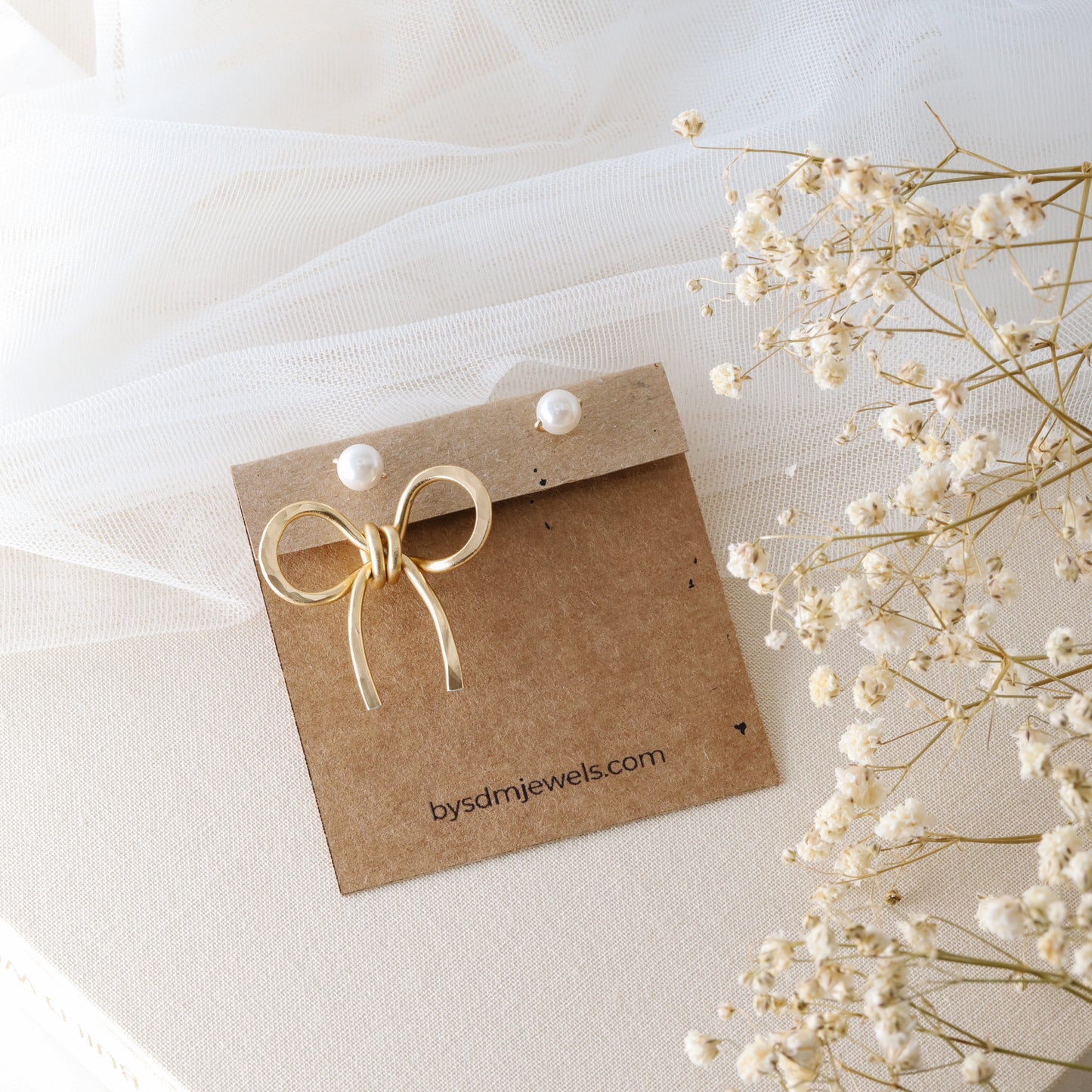 Bow Earring Jackets – Sterling Silver Studs, Lightweight Statement Jewelry