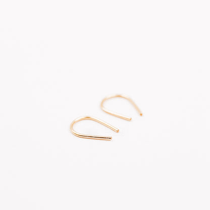 Gold Arc Earrings • Gold Filled Earrings • Gold U Earrings • Minimalist Earrings • Dainty Earrings • Open Hoop Earrings • Silver Earrings