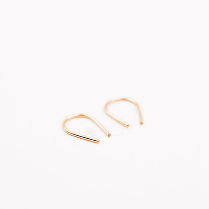 Gold Arc Earrings • Gold Filled Earrings • Gold U Earrings • Minimalist Earrings • Dainty Earrings • Open Hoop Earrings • Silver Earrings