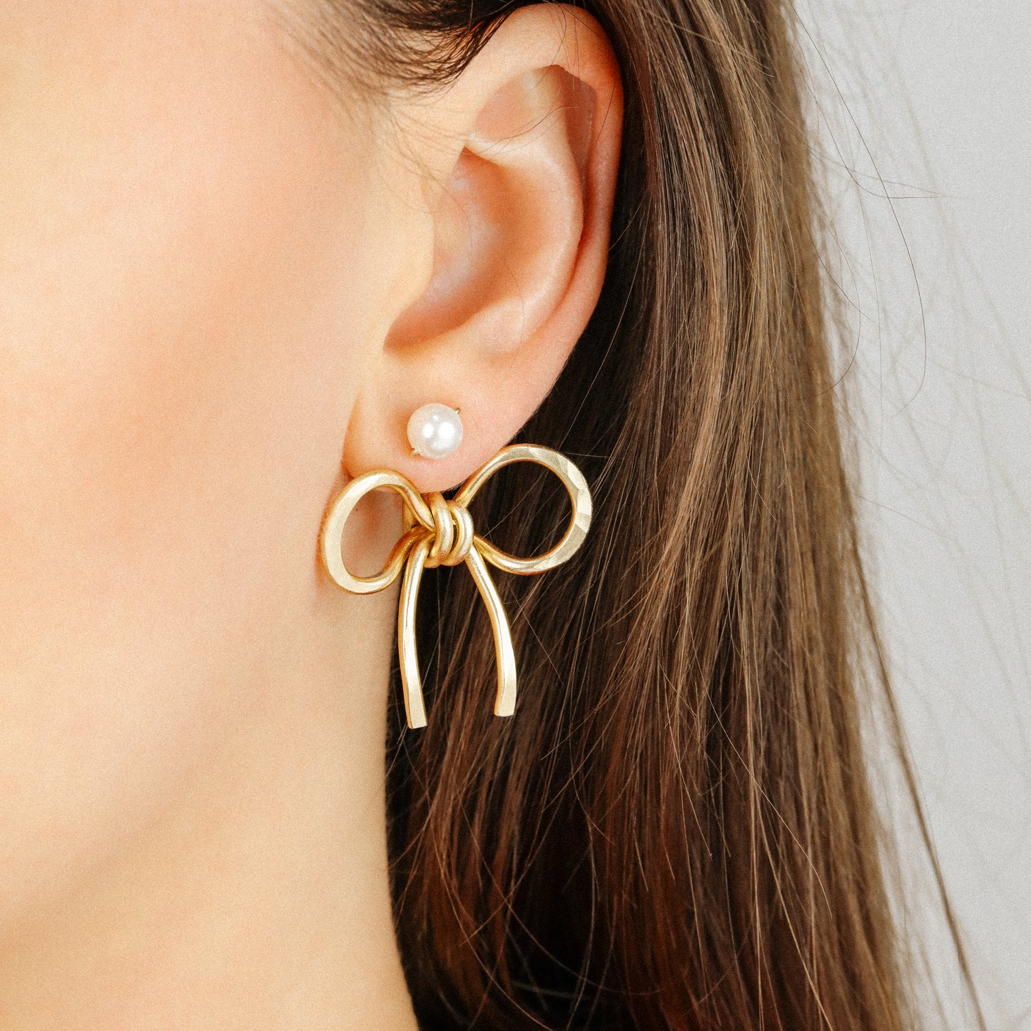 Bow Earring Jackets – Sterling Silver Studs, Lightweight Statement Jewelry