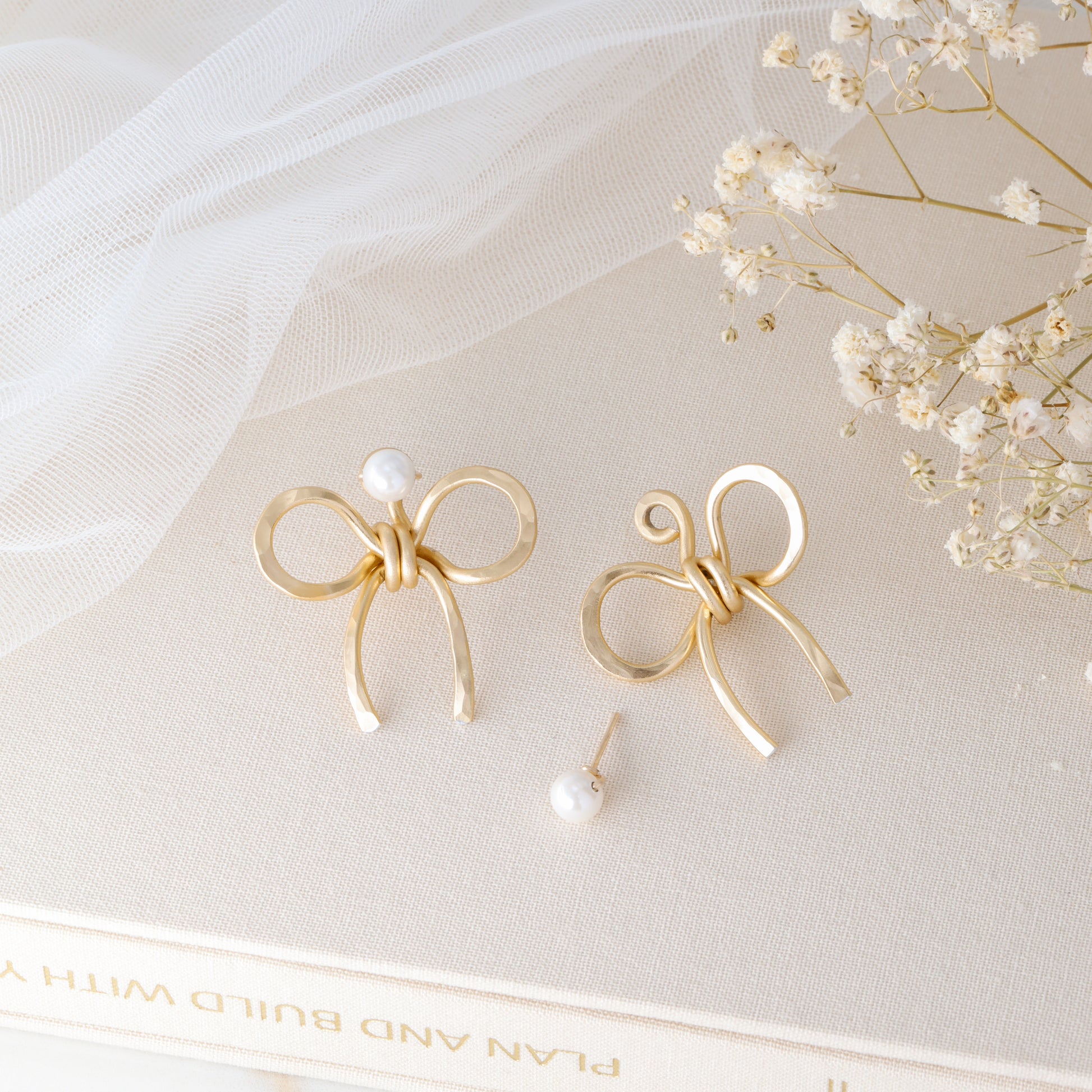 Bow Earring Jackets – Sterling Silver Studs, Lightweight Statement Jewelry