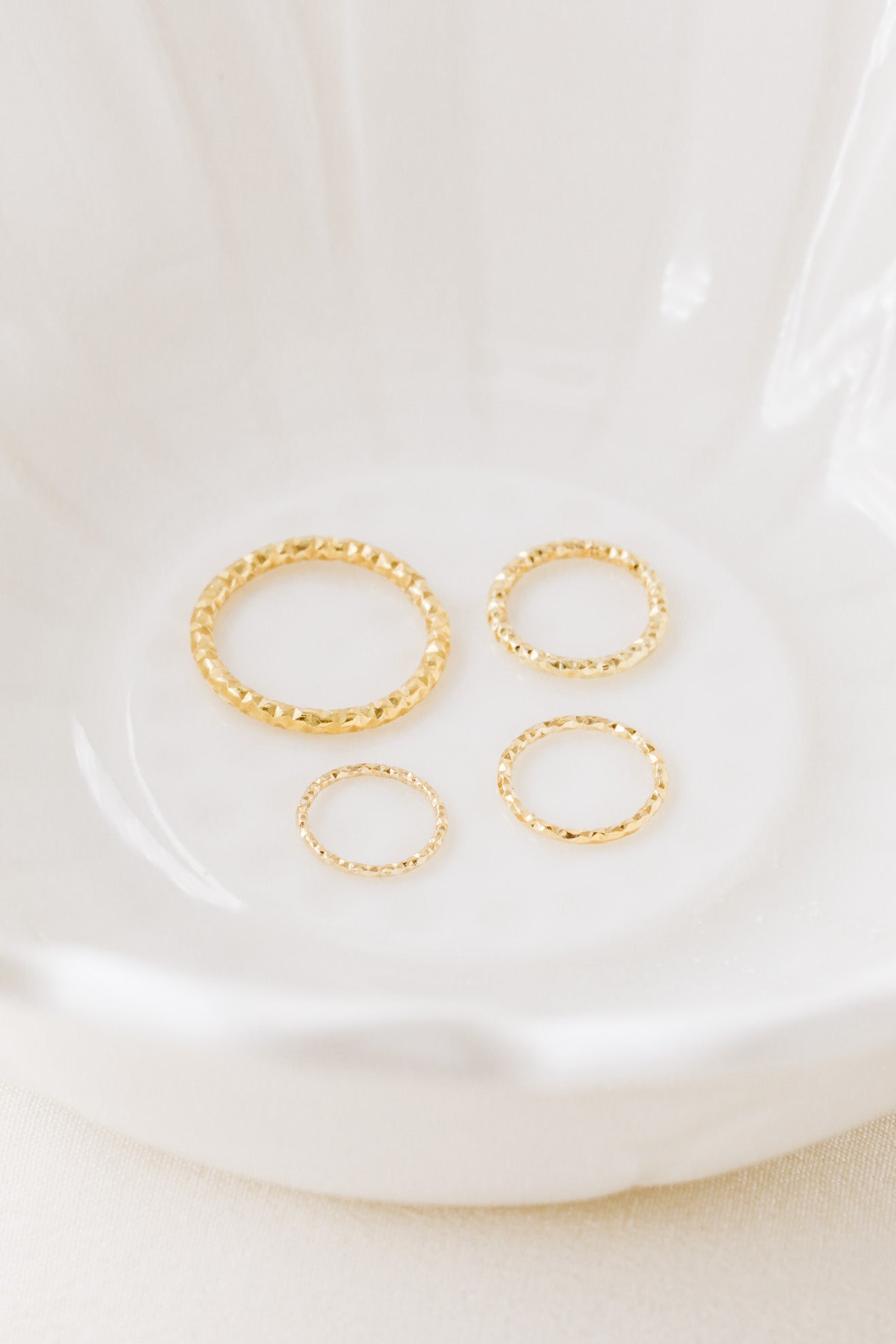 Diamond Cut Helix Hoop - Tiny Cartilage Earring - Endless Ring Hoops