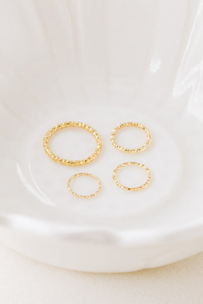 Diamond Cut Helix Hoop - Tiny Cartilage Earring - Endless Ring Hoops